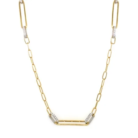 18K Two-Tone Gold Diamond Necklace