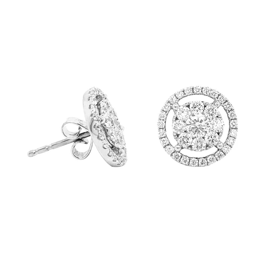 18K White Gold Diamond Earrings