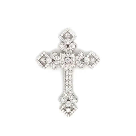 18K White Gold Diamond Pendant