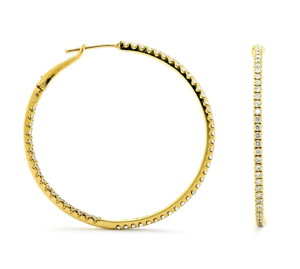 18K Yellow Gold Hoop Earrings