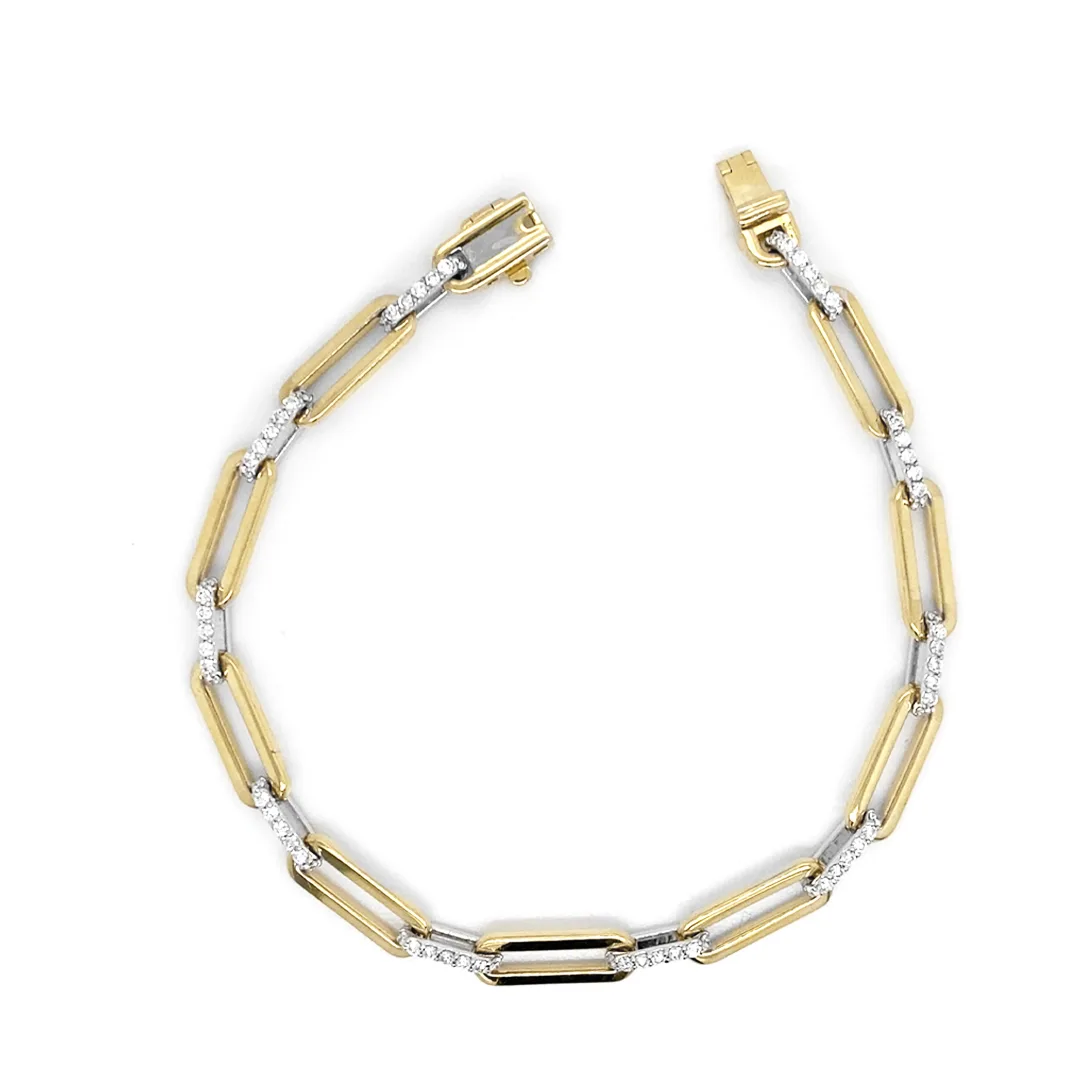 18K Two-Tone Gold Diamond Bracelet