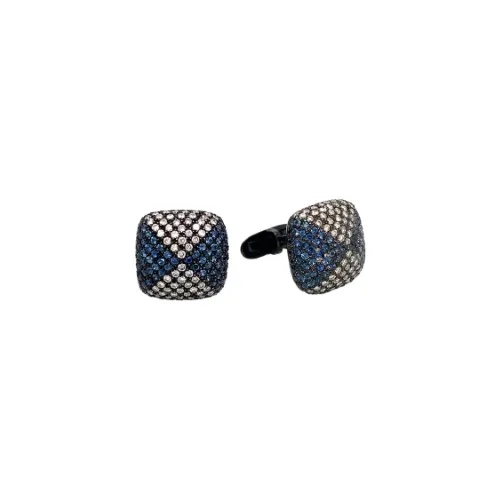 18K Black Rhodium Sapphire Cufflink