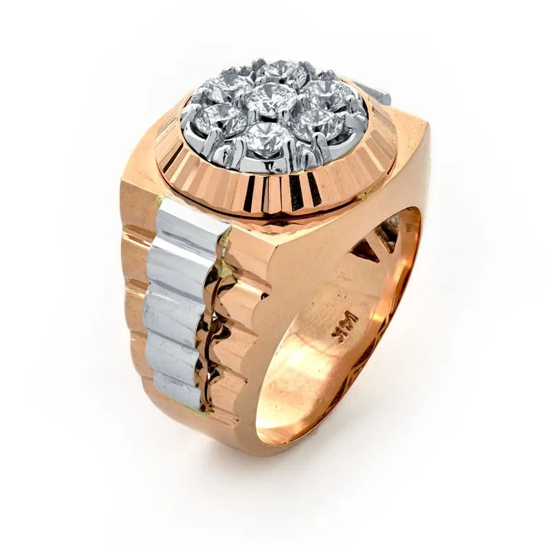 14K Two-Tone Gold Diamond Men’s Ring