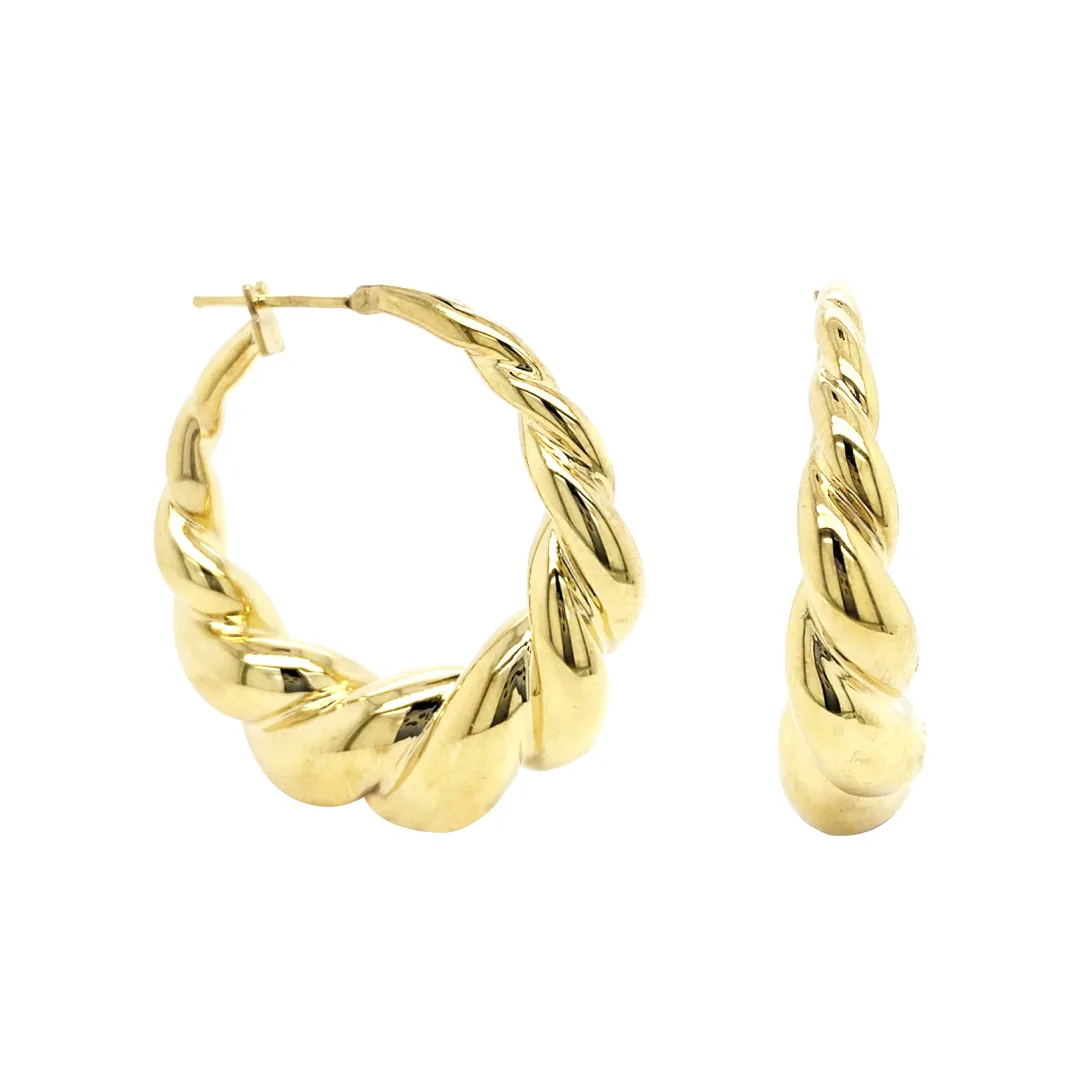 18K Yellow Gold Hoop Earrings