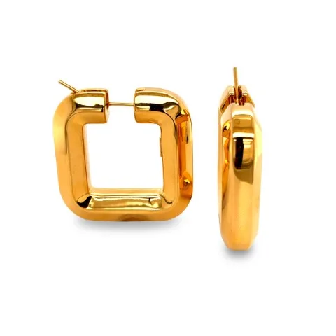 18K Yellow Gold Hoop Earrings