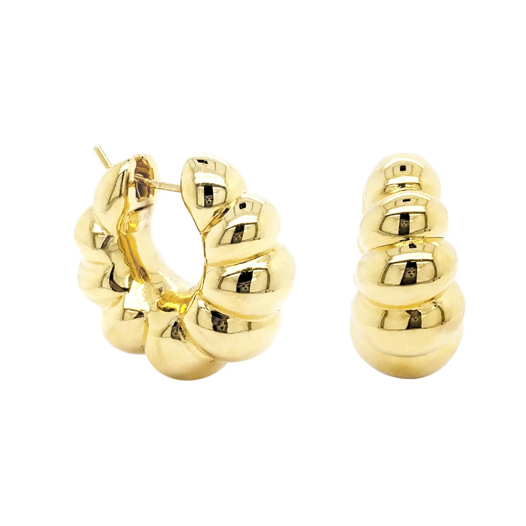 18K Yellow Gold Huggie Earrings