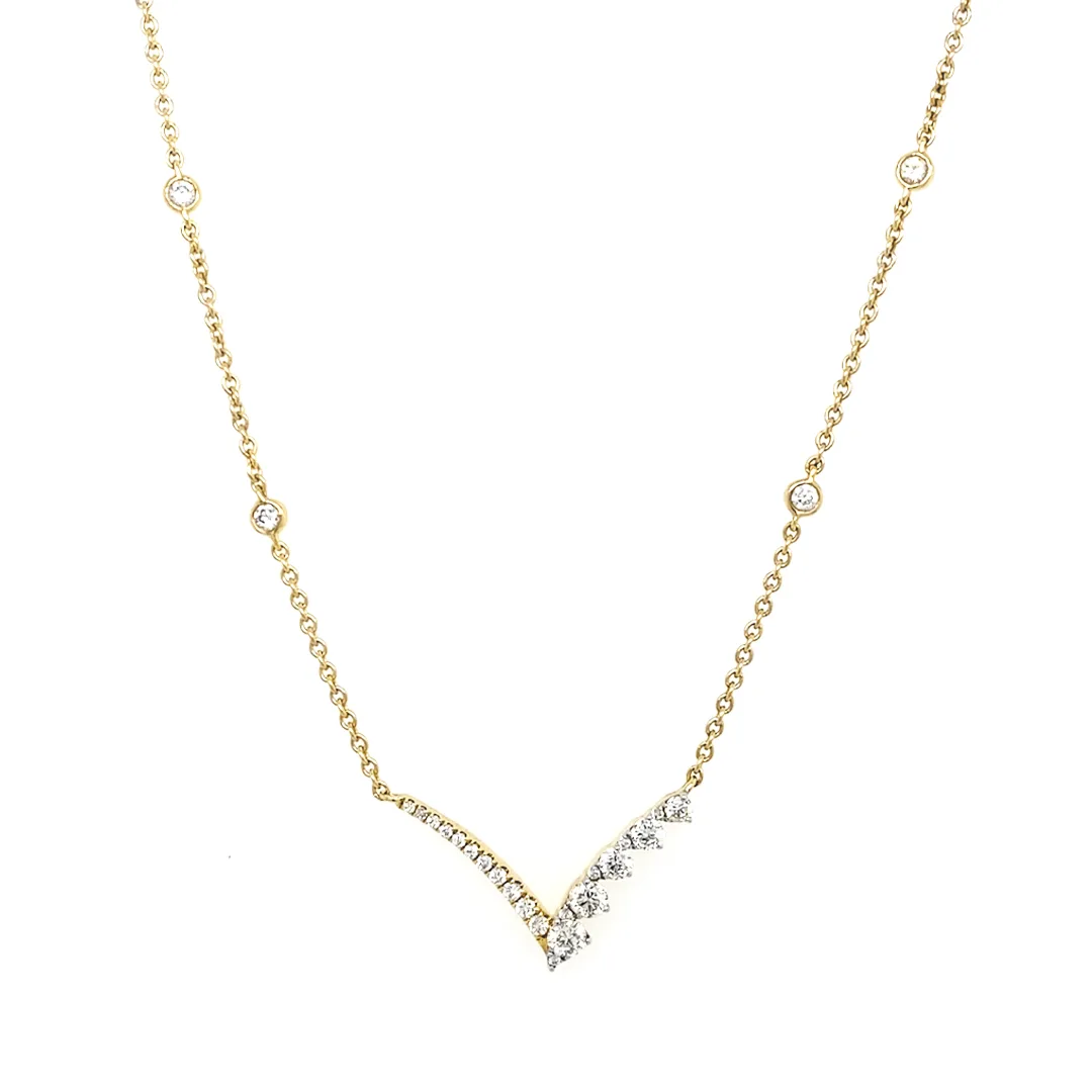 18K Yellow Gold Diamond Necklace