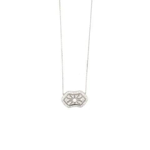 18K White Gold Diamond Necklace
