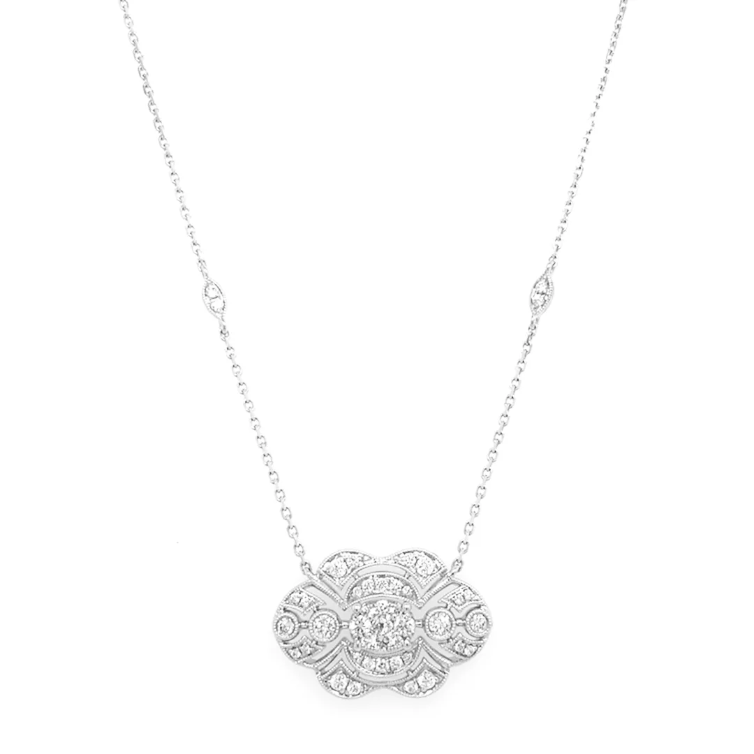 18K White Gold Diamond Necklace