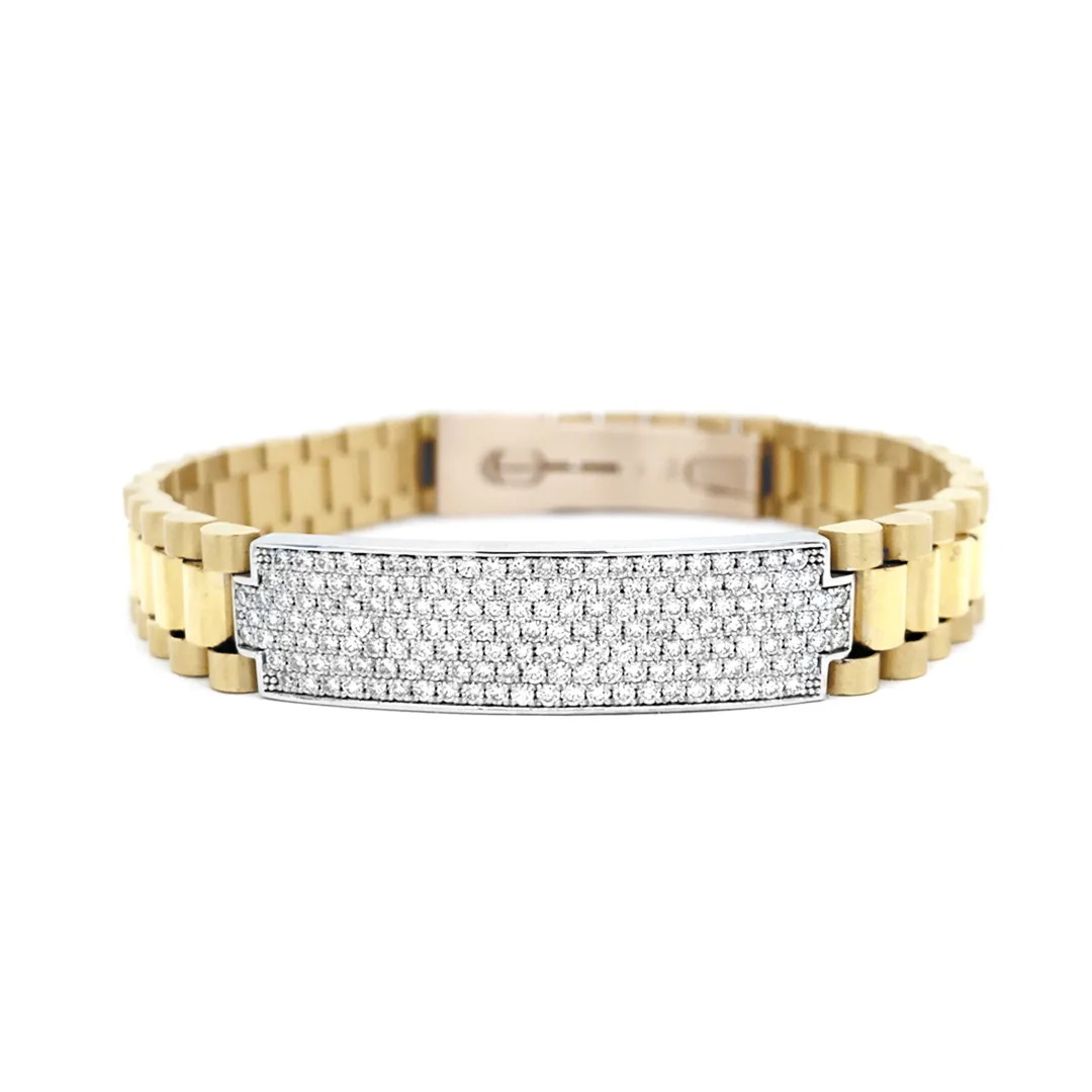 18K Yellow Gold Diamond Men’s Bracelet