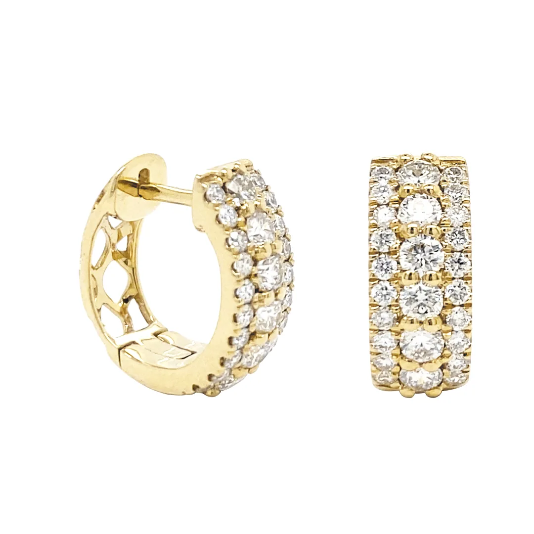 18K Yellow Gold Huggie Earrings