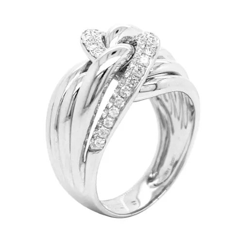 18K White Gold Diamond Band