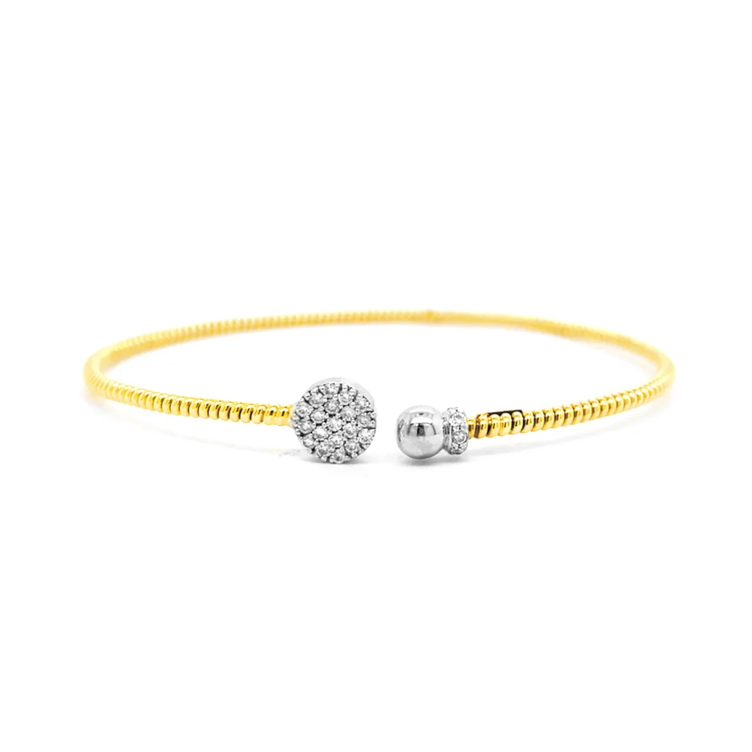 18K Two-Tone Gold Diamond Bangle