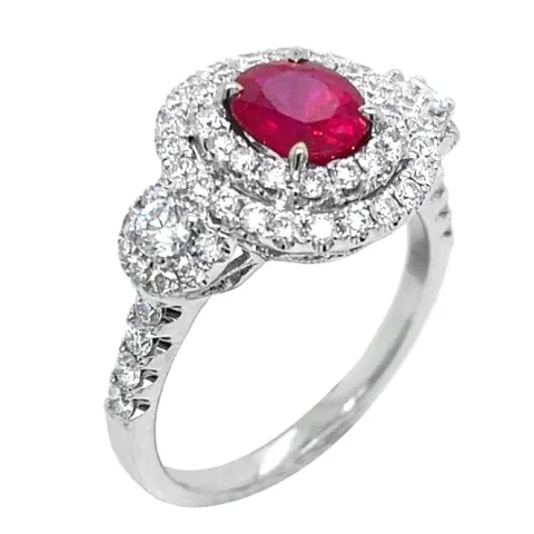 18K White Gold Ruby Ring