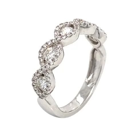 18K White Gold Diamond Band