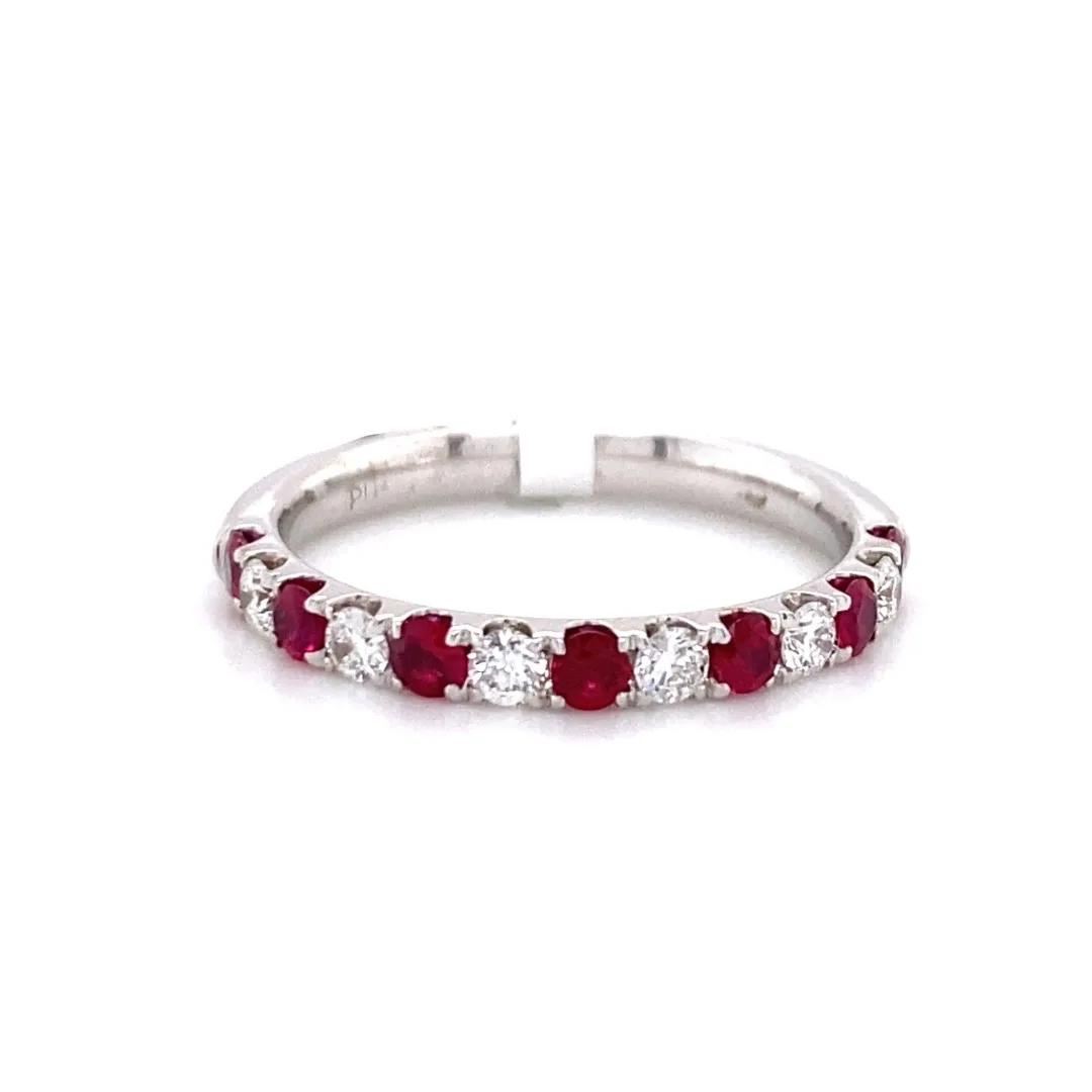 18K White Gold Ruby Band