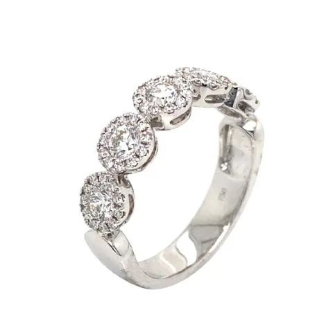 18K White Gold Diamond Band