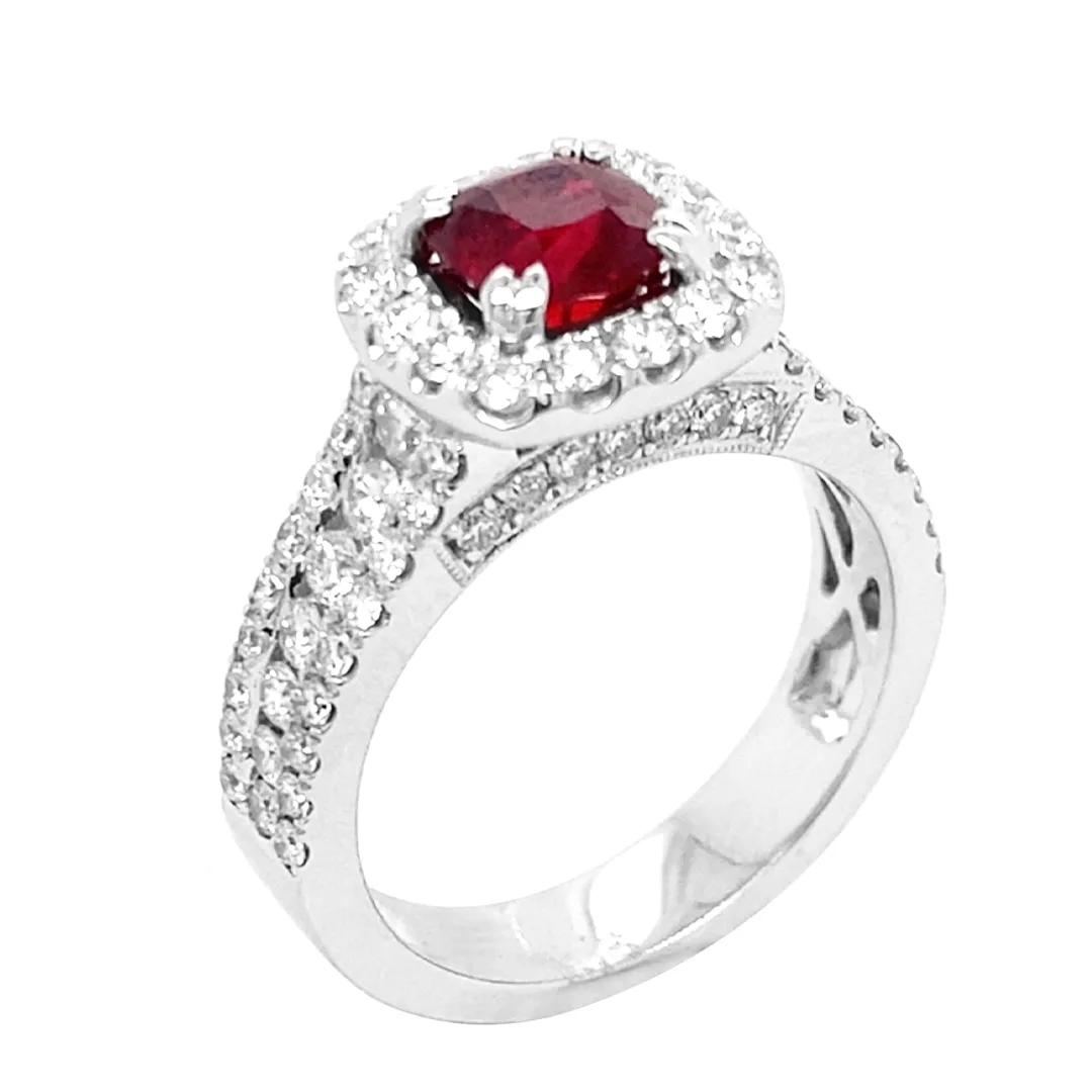 18K White Gold Ruby Ring