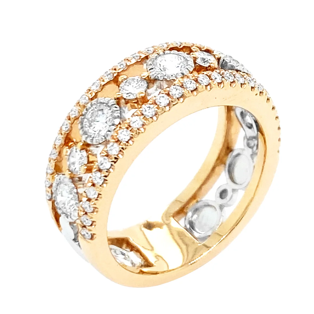 18K Two-Tone Gold Diamond Band