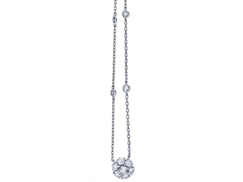 18K White Gold Diamond Necklace