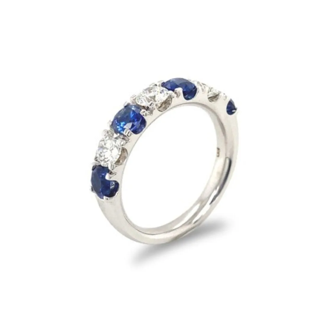 18K White Gold Sapphire Band