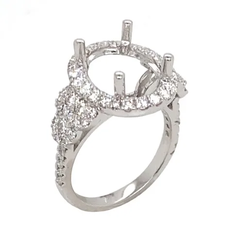18K White Gold Semi Mount Ring