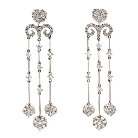 18K White Gold Diamond Earrings