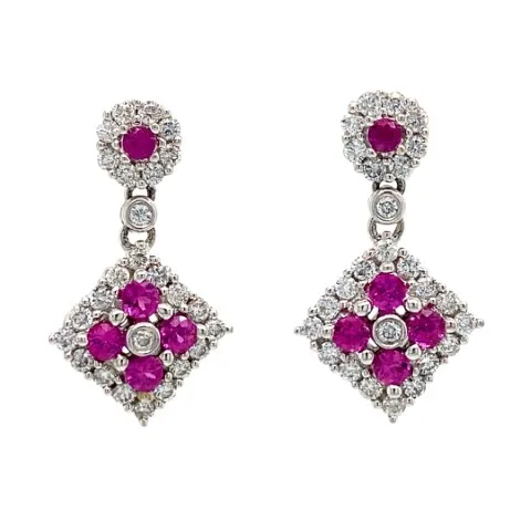 18K White Gold Ruby Earrings