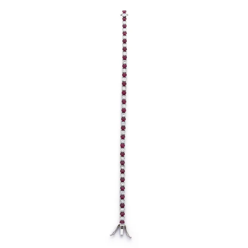 18K White Gold Ruby Tennis Bracelet
