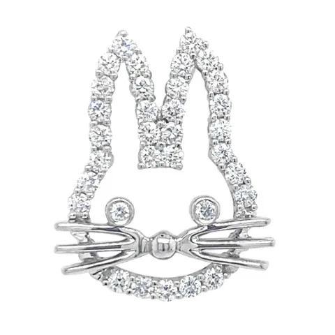 18K White Gold Diamond Pendant