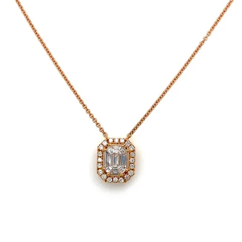 18K Rose Gold Diamond Necklace