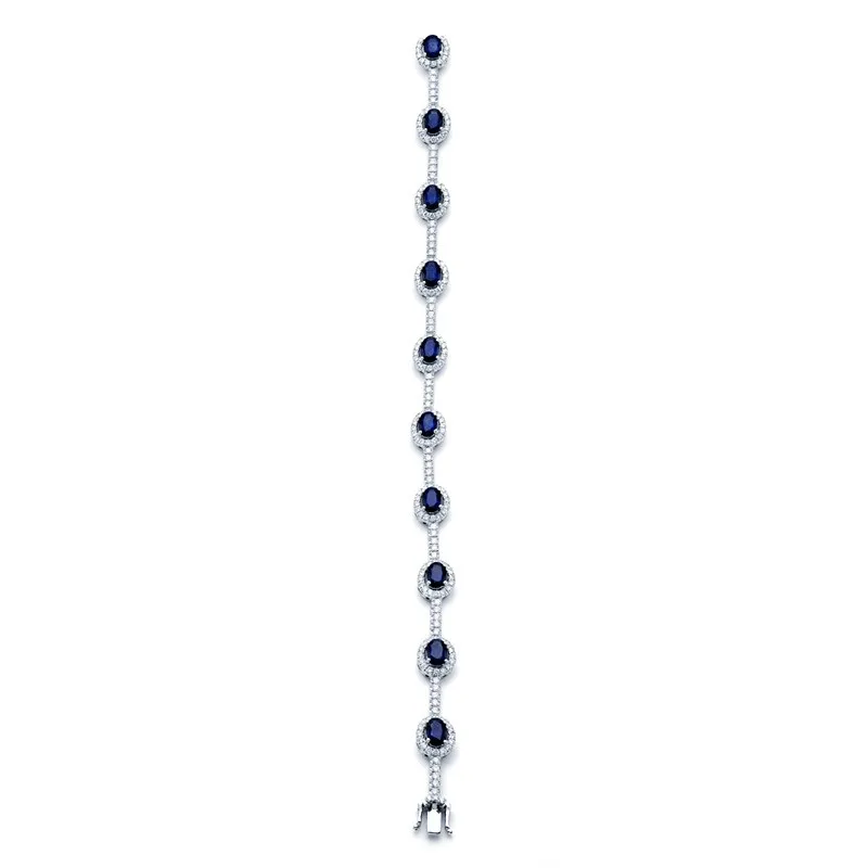 18K White Gold Sapphire Bracelet