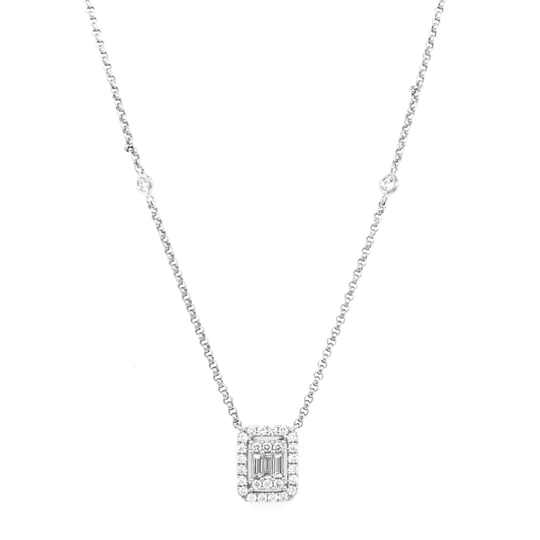 18K White Gold Diamond Necklace