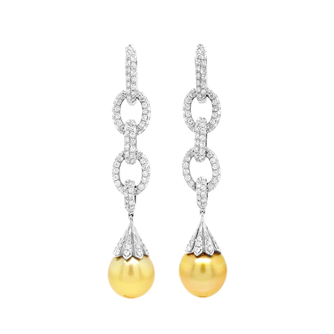 18K White Gold Pearl Earrings