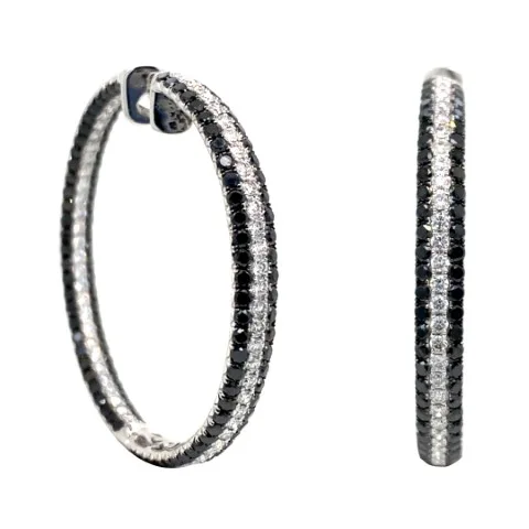 18K White Gold Black Diamond Earrings