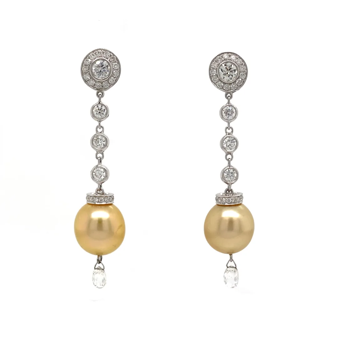 18K White Gold Pearl Earrings