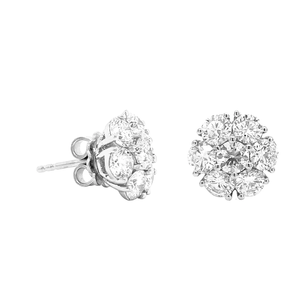 18K White Gold Diamonds Earrings