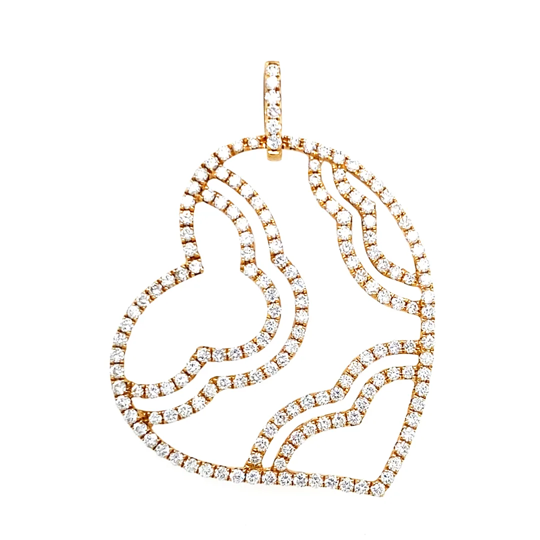 18K Rose Gold Diamond Pendant