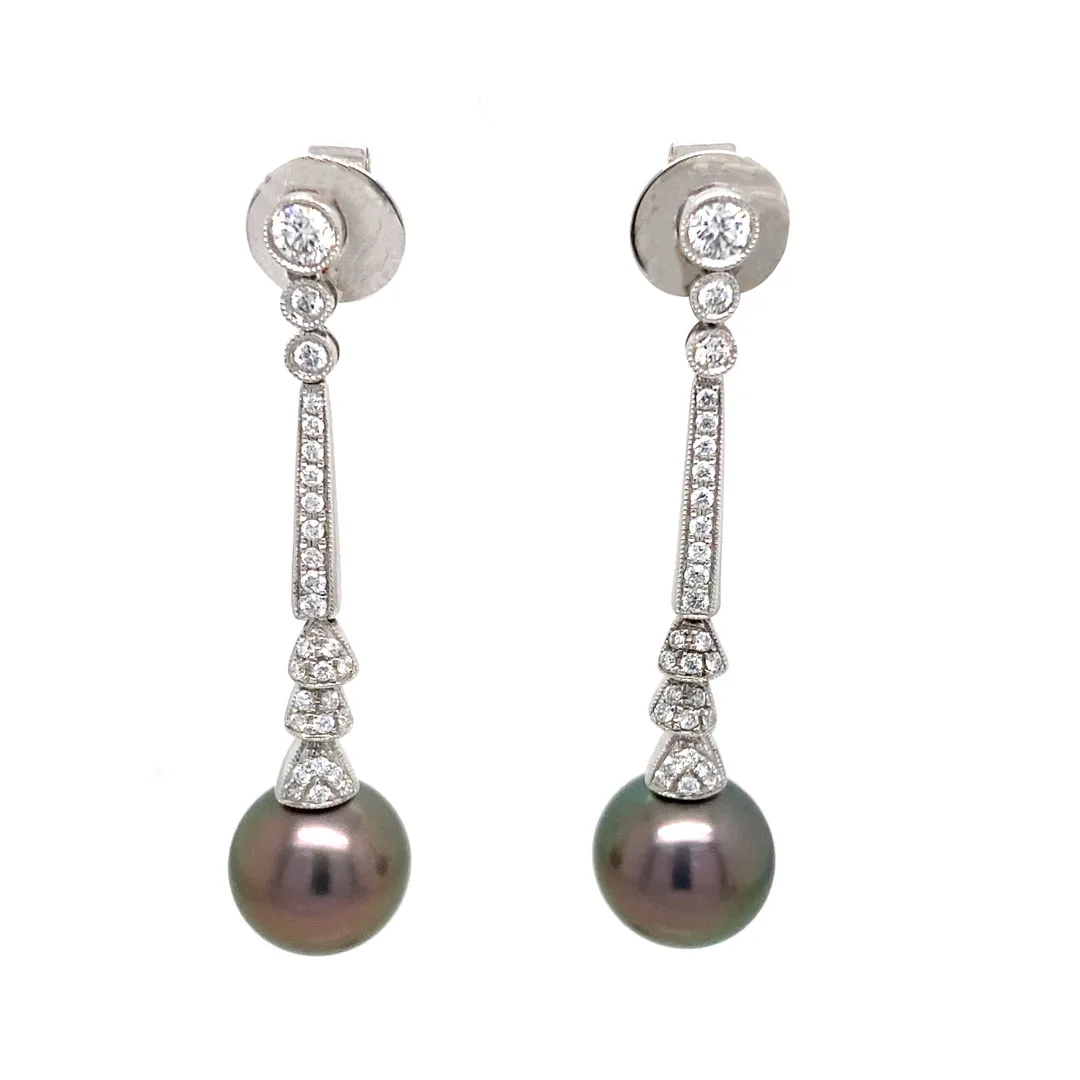 18K White Gold Pearl Earrings
