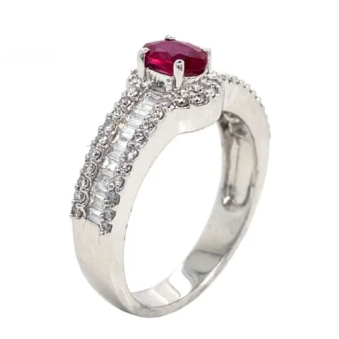 18K White Gold Ruby Ring