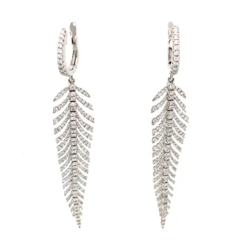 18K White Gold Diamond Earrings