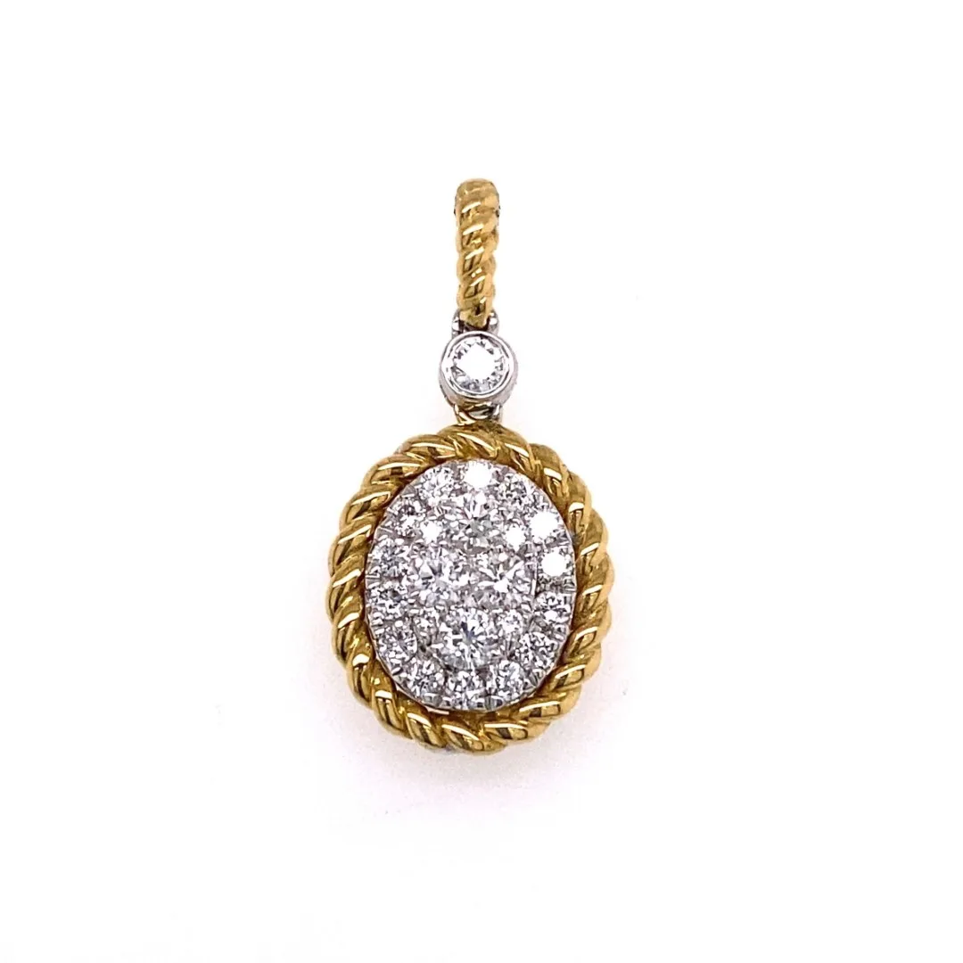 18K Two-Tone Gold Diamond Pendant