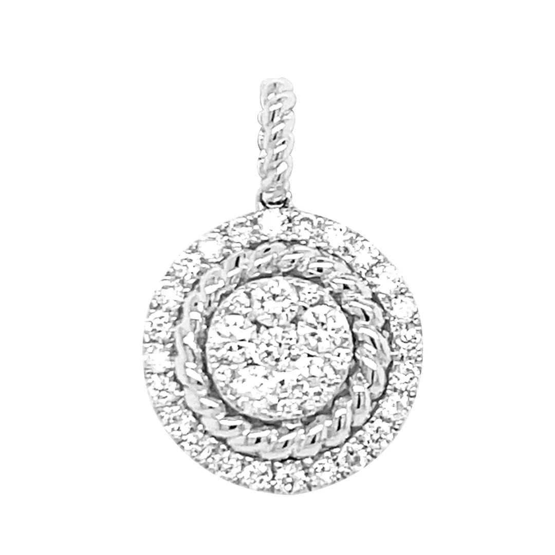 18K White Gold Diamond Pendant