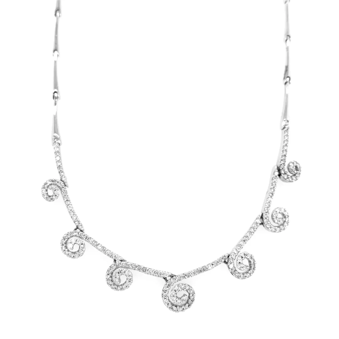 18K White Gold Diamond Necklace