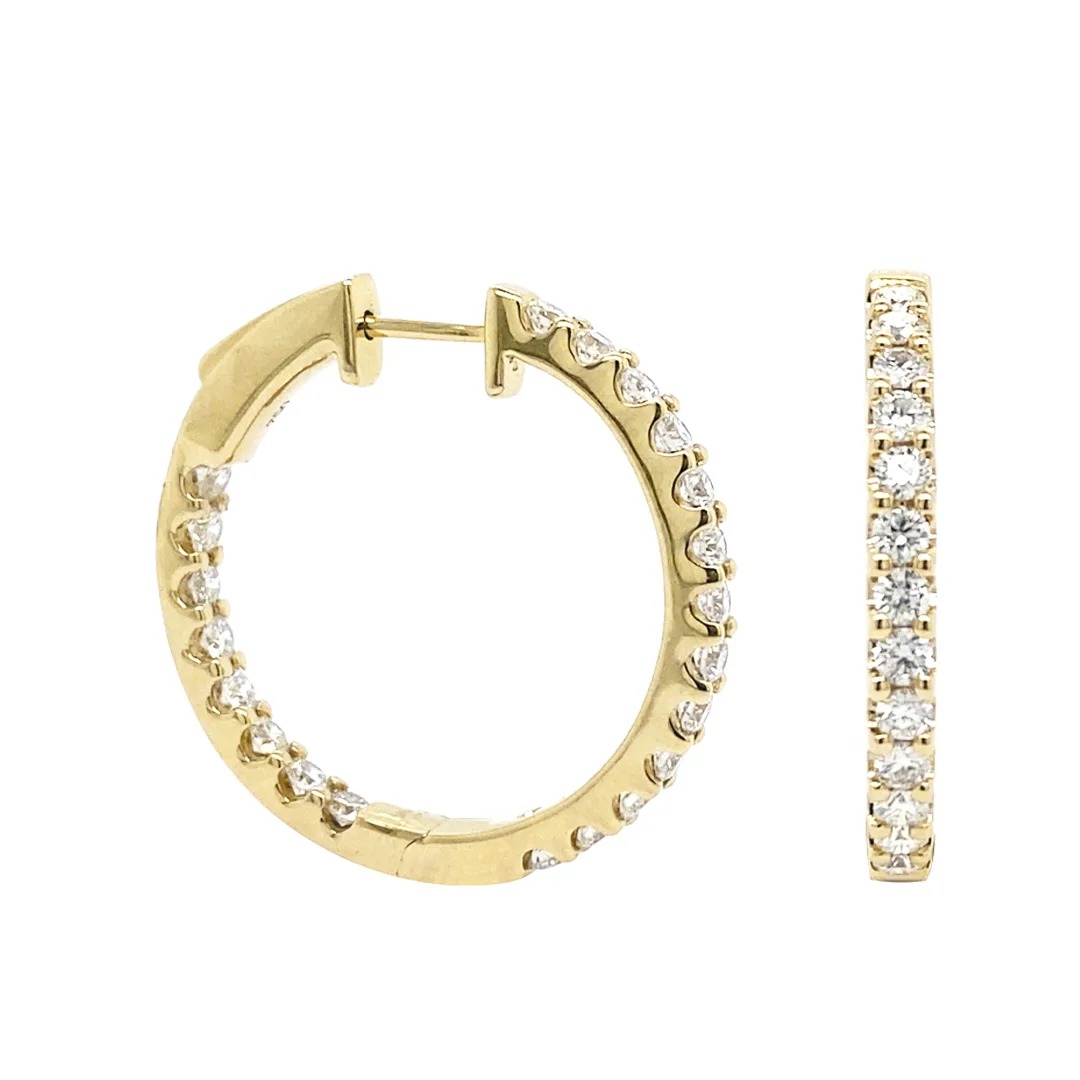 18K Yellow Gold Diamond Earrings