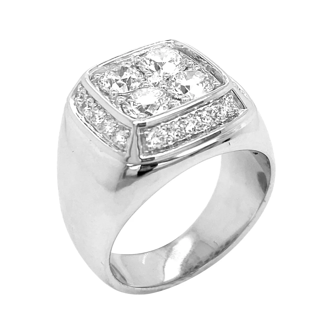 18K White Gold Diamond Men’s Band