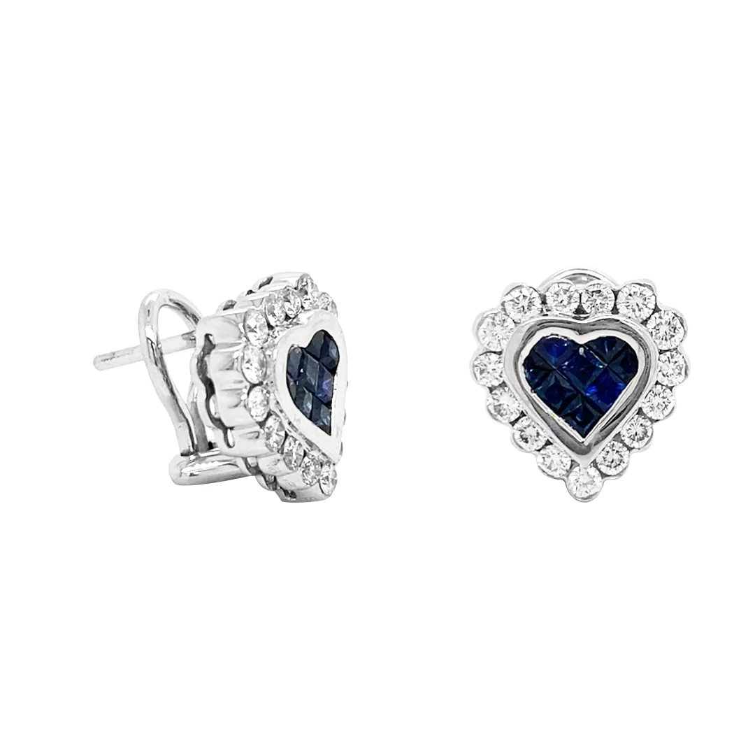 18K White Gold Sapphire Earrings