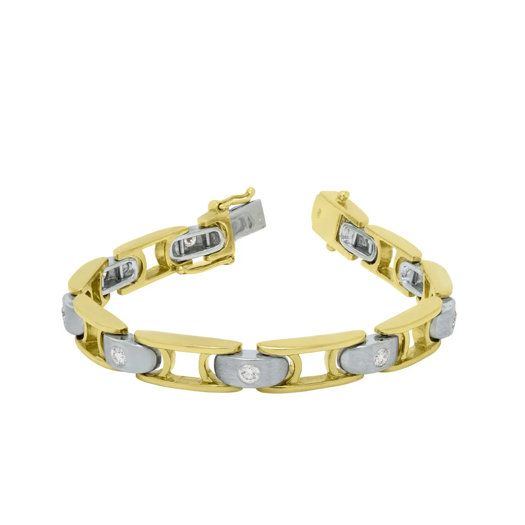 18K Two-Tone Diamond Men’s Bracelet