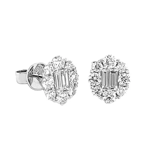 18K White Gold Diamond Earrings