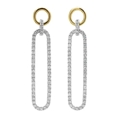18K Two-Tone Gold Diamond Earrings